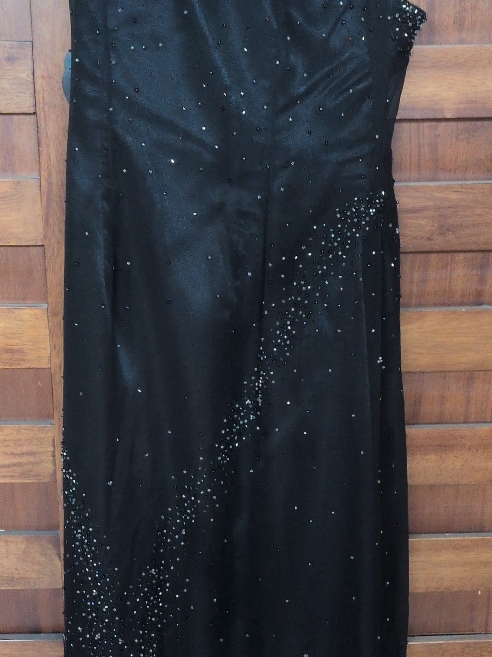 Elegant Black Beaded Evening Dress